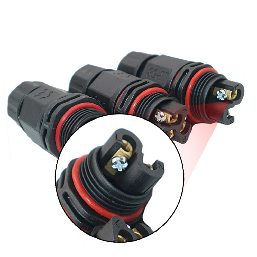 IP67 Waterproof Connector Cable Wire, 2 Pin/3 Pin Outdoor Socket, for ideal for Solar Panel System and Outdoor LED Lamp