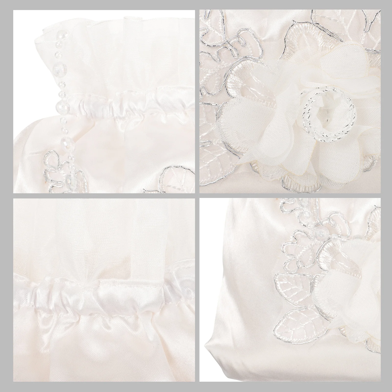 Bolsa de noiva flor decorada bolsa de doces dama de honra cetim sacos de casamento de noiva saco de cordão casamento