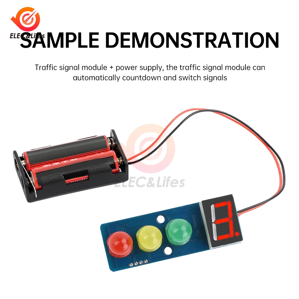 1pcs Mini 3.3-5V Traffic Light LED Display Module for Arduino Red Yellow Green LED RGB -Traffic Light DIY Electronic Kit