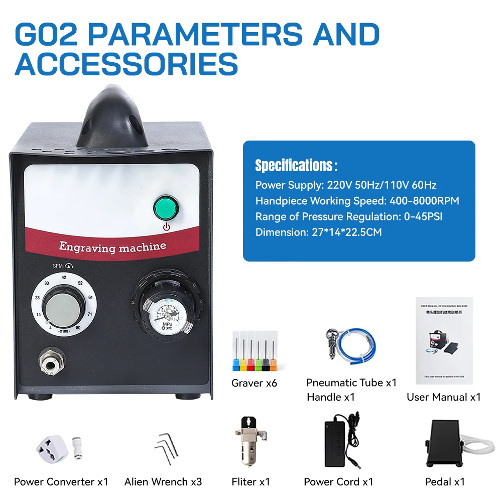 Professional Jewelry Pneumatic Air Engraving Machine, Handmade Casting and Engraving Tools LA-G02