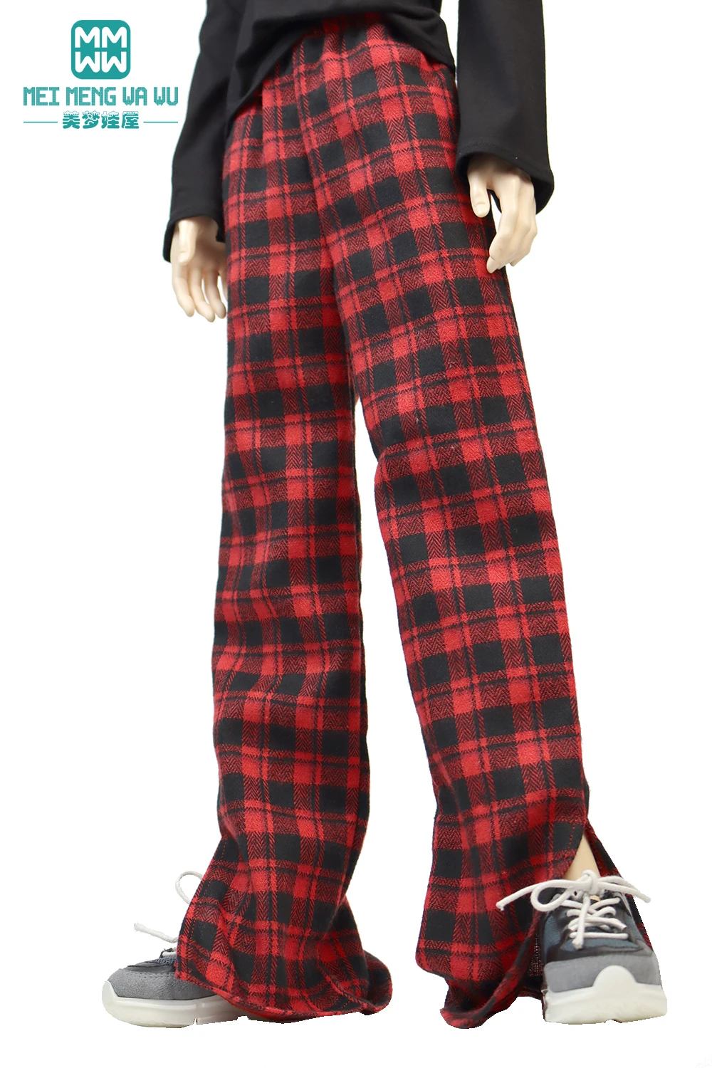 Se encaixa 68--70cm roupas de boneca bjd tio meninos calças casuais calças xadrez preto amarelo vermelho verde