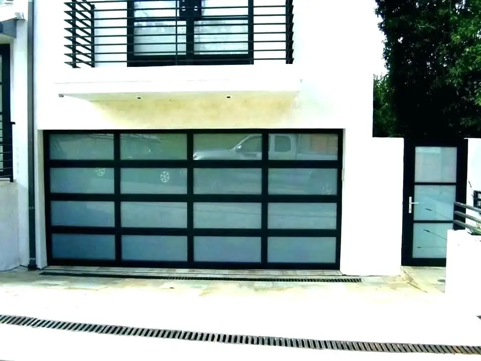Porta de garagem secional suspensa com material de alumínio e vidro