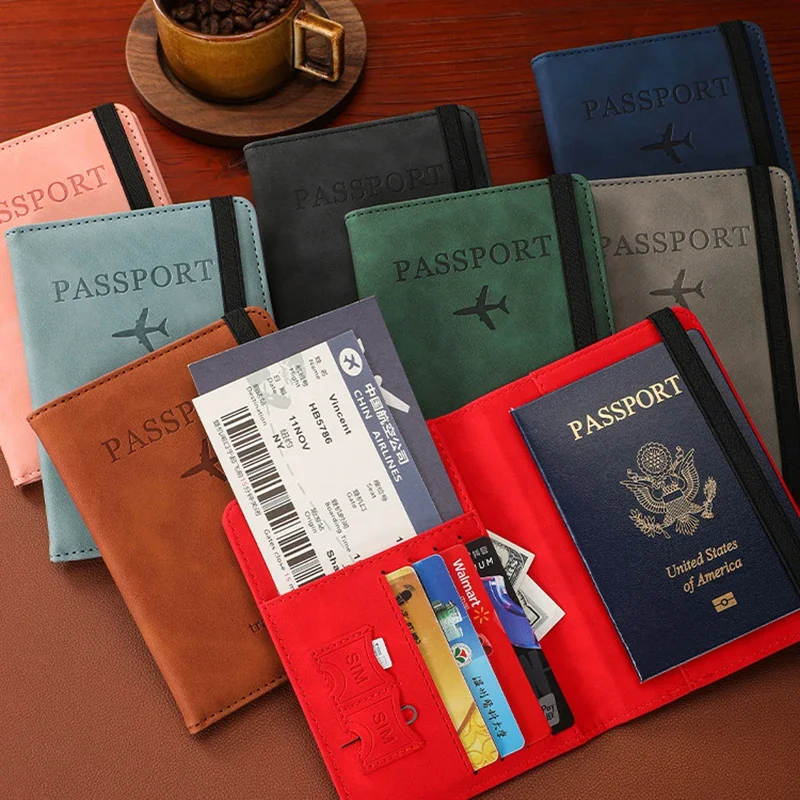 RFID Passport Bag Protective Cover Travel Wallet Document Card Holder Passport Holder Air Ticket Holder Overseas Storage Bag