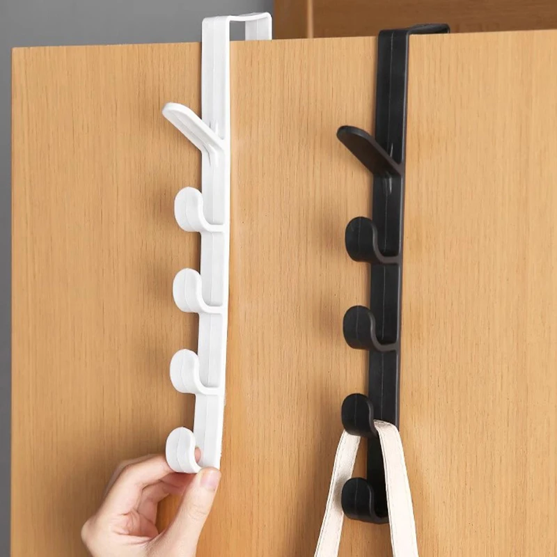 5 قطعة خلف الباب خطاف تعليق المعاطف شماعات خزانة بلاستيكية الباب رف معلق التخزين المنظم رفوف المكتب حامل الأداة