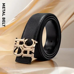 CHCH Men's Leather Belts Brand Cowskin Belt Top Quality Men Belt Luxury Designer Leather Belts Metal Buckle Male belts 3.8CM