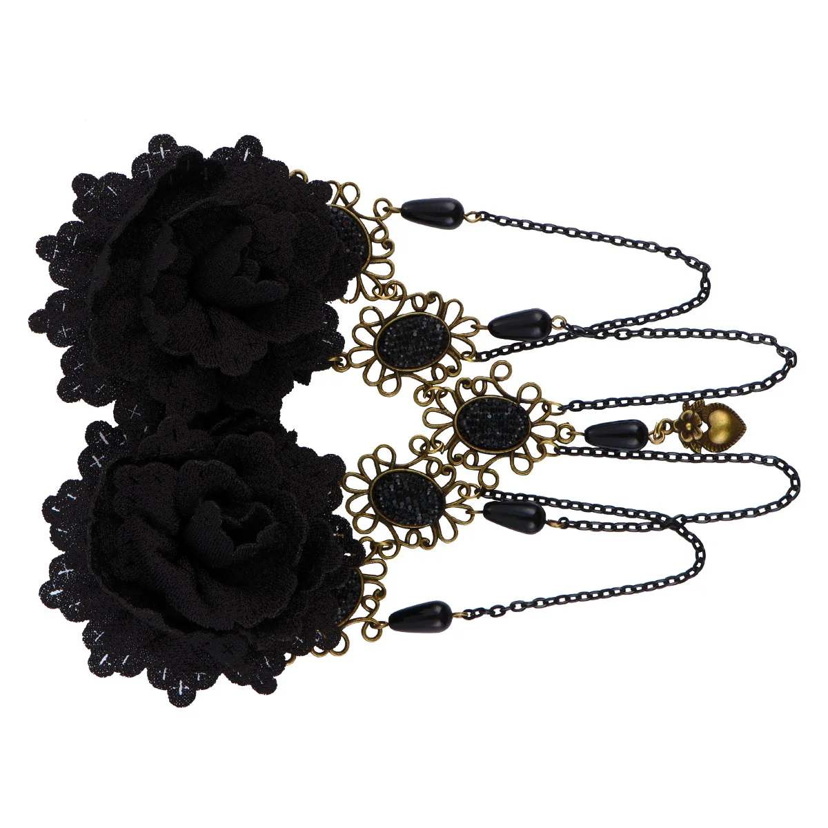 

Hair Barrettes Lace Flower Clip Party Halloween Hairpin The Flowers Black Women Man