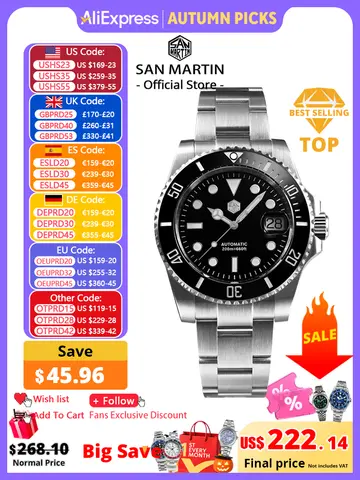 San Martin Upgraded Version 40mm Water Ghost Diver Watch Men Luxury Automatic Mechanical Watches Sapphire Waterproof 200m SN0017