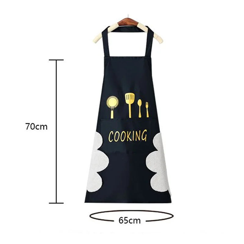 Women\'s Apron Waterproof Oilproof Can Wipe Hands Kitchen Work Clothes Home Cooking Cleaning For Men Sleeveless Apron