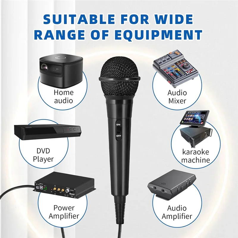 

Advanced Handheld Wired Microphone,Cardioid Dynamic Vocal Mic With Mic Adaptors,For Karaoke Vocal Music Performance