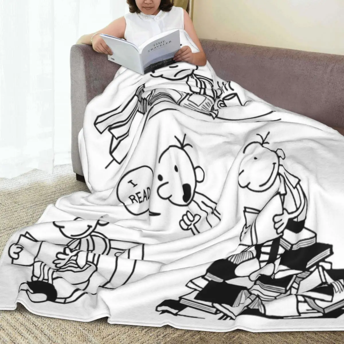 Throw Blanket Wimpy Kid Micro Fleece Blanket Four Sizes Customizable Warm Suitable For Sofa AntiPilling Blanket