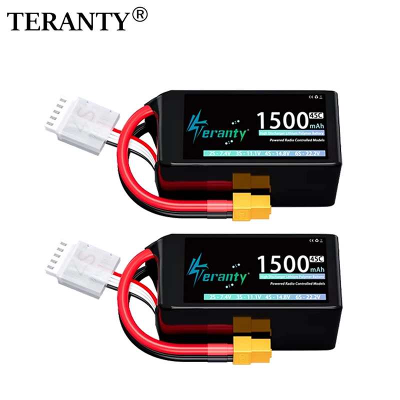 

TERANTY Lipo аккумулятор 4S 14,8 В 1500 мАч 45C с разъемом T XT30 XT60 для радиоуправляемого автомобиля, лодки, FPV, дрона, квадрокоптера, самолета, вертолета, хобби