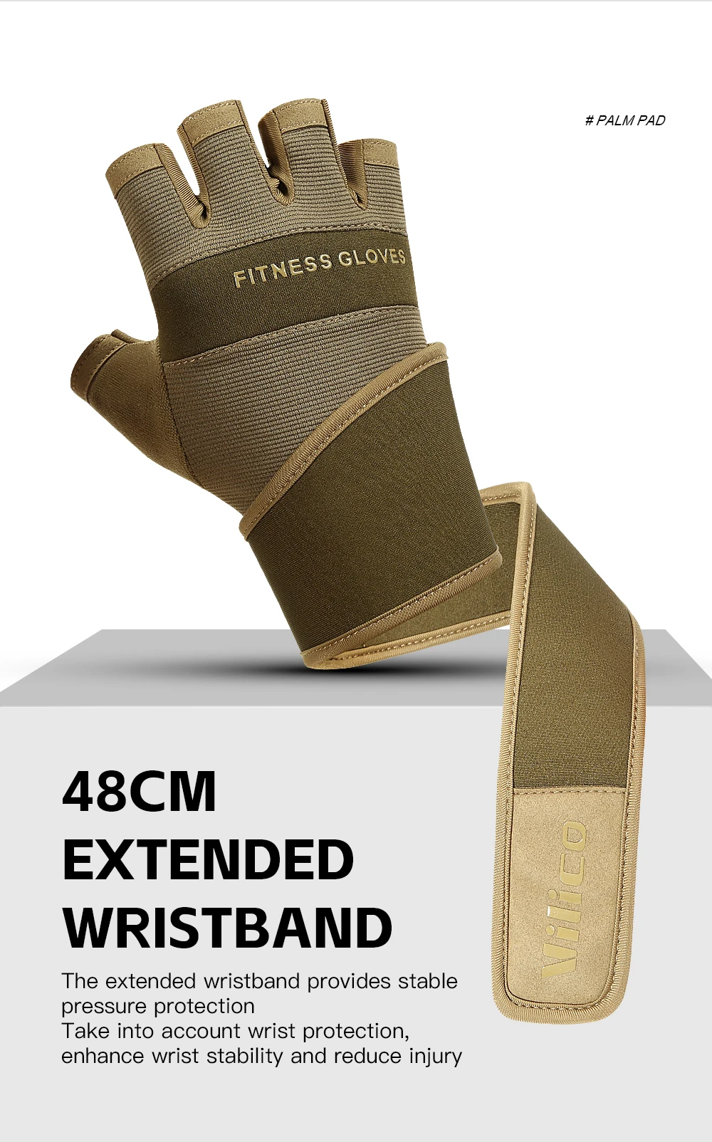 Radfahrhandschuhe Halbfinger Fitness-Handschuhe für Gewichtheben und Hanteltraining Rutschfeste Trainingshandschuhe für Crossfit und Übungen – Detail 3