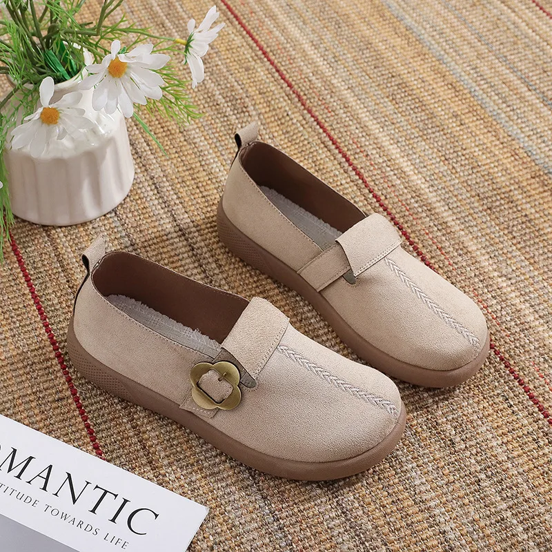 

Новые женские лоферы 2026 года на толстой подошве в стиле ретро, весенне-осенние, повседневные, нескользящие, с мягкой подошвой, для женщин