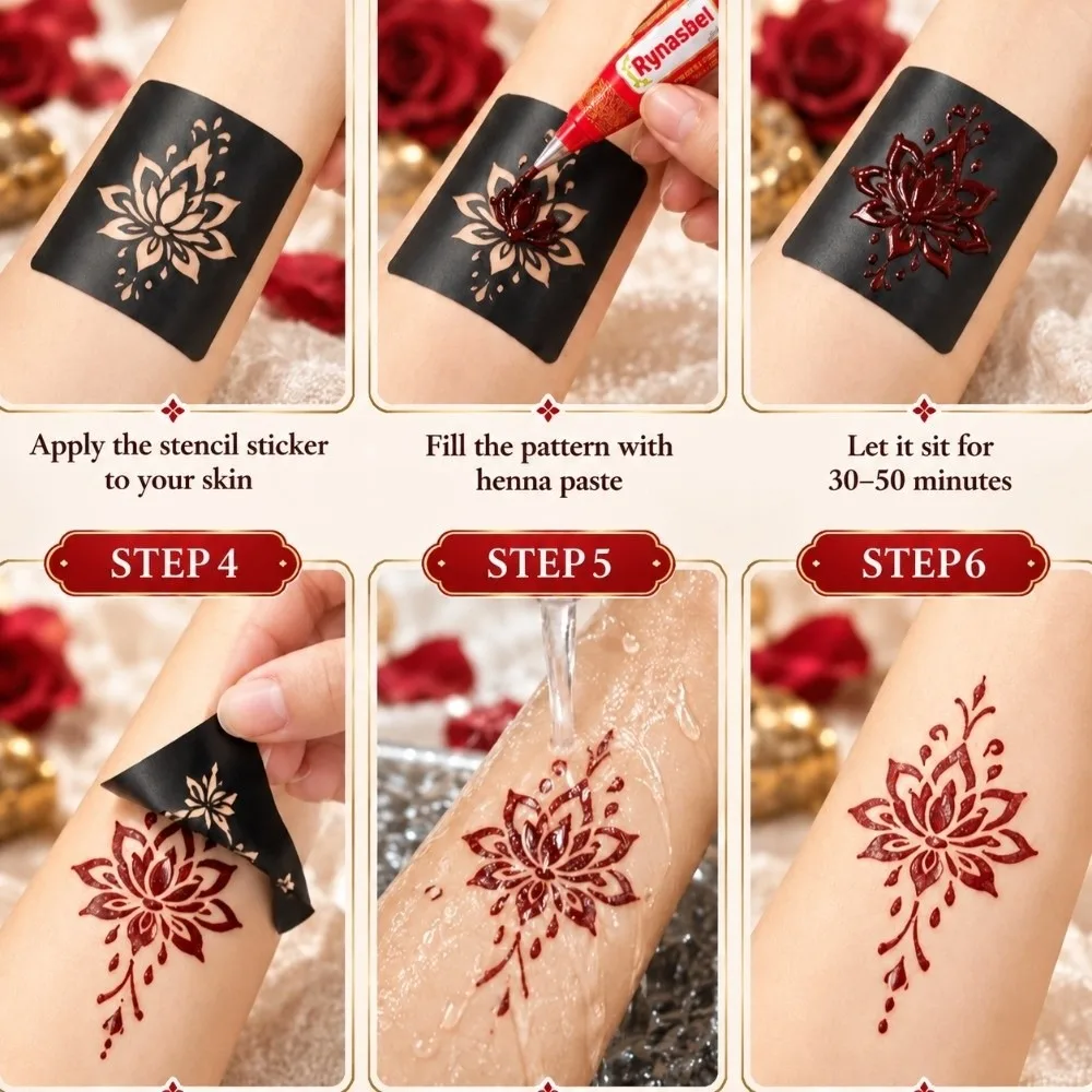 New Waterproof Henna Paste Cone Paste Multiple Colors Fine Tip Cone Temporary Paste Long Lasting Temporary Body Art Cone