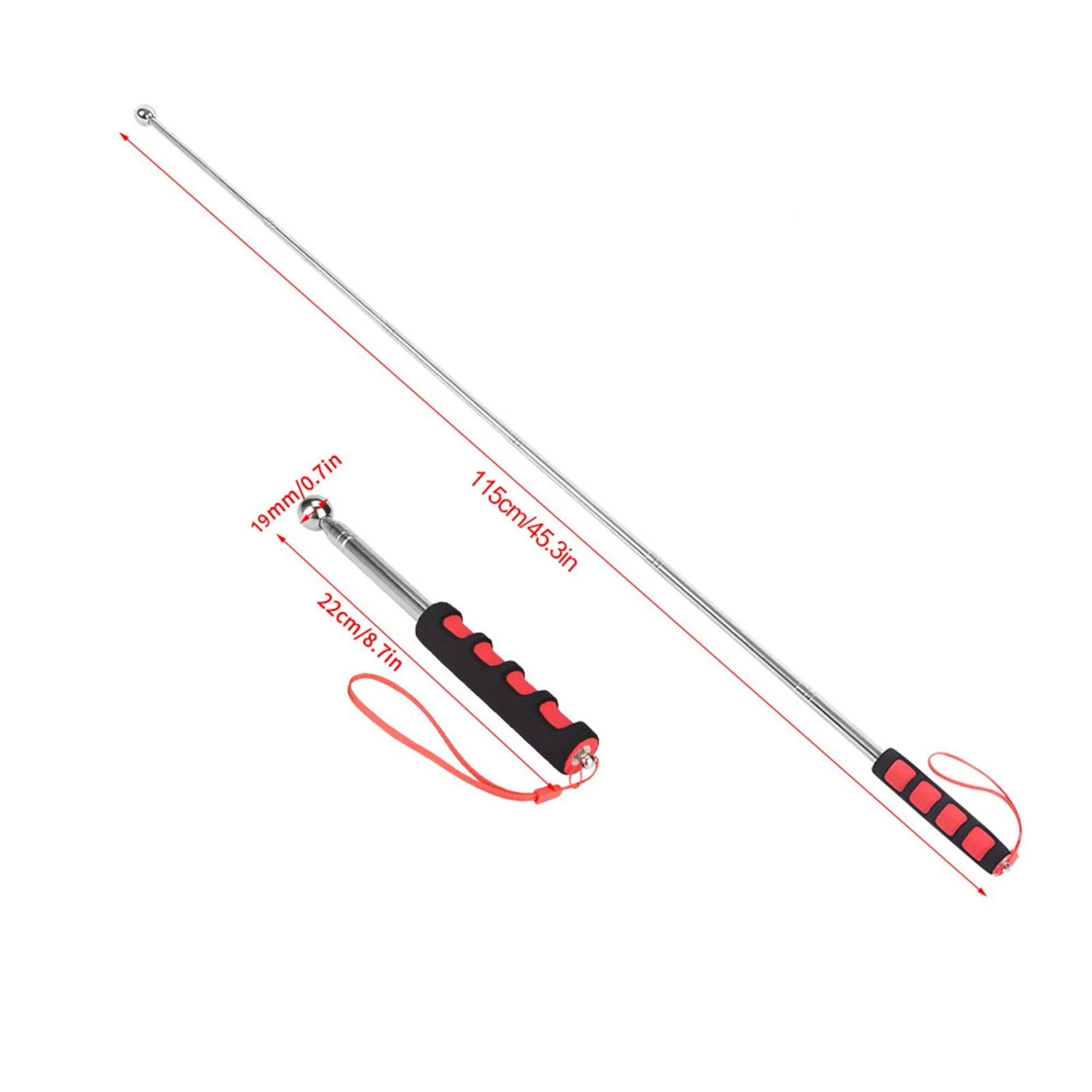 House Decoration Test Hammer 115cm Thickened Telescopic Rod Hollowing Drum Detection Hammer For House Decoration Inspection