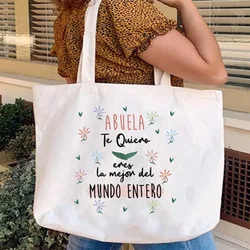 Ti amo sei il meglio del mondo Borsa tote casual in tela da donna Borsa da pendolare alla moda Regalo per la mamma Nonna Nonno