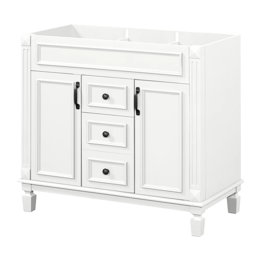 36'' Bathroom Vanity without Top Sink, Cabinet only, Modern Bathroom Storage Cabinet with 2 Soft Closing Doors and 2 Drawers