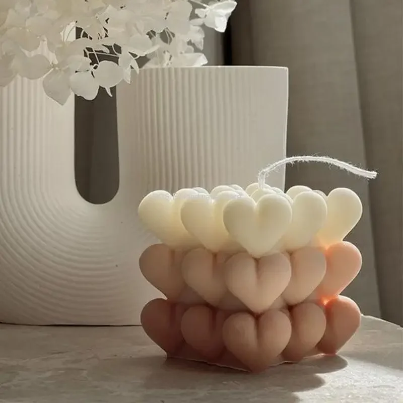 

Love Silicone Candle Mold Diy Handmade Soap Plaster Ice Cube Baking Mold Birthday Valentine Day Party Wedding Gift Making Mold