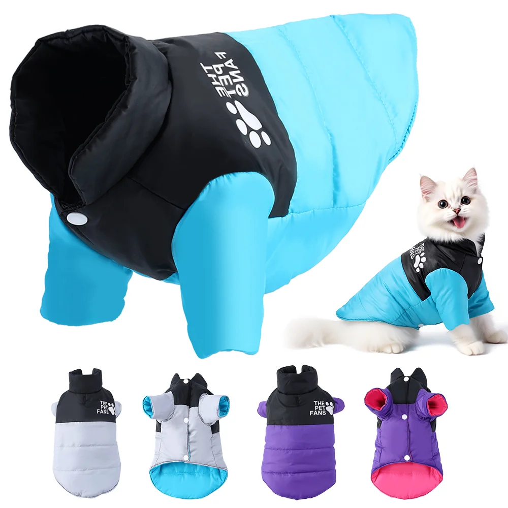 Abrigo Reversible para mascotas en invierno para perros pequeños y medianos, ropa impermeable para mascotas, chaqueta sólida y cálida para cachorros, gatitos, Sphynx, Chihuahua