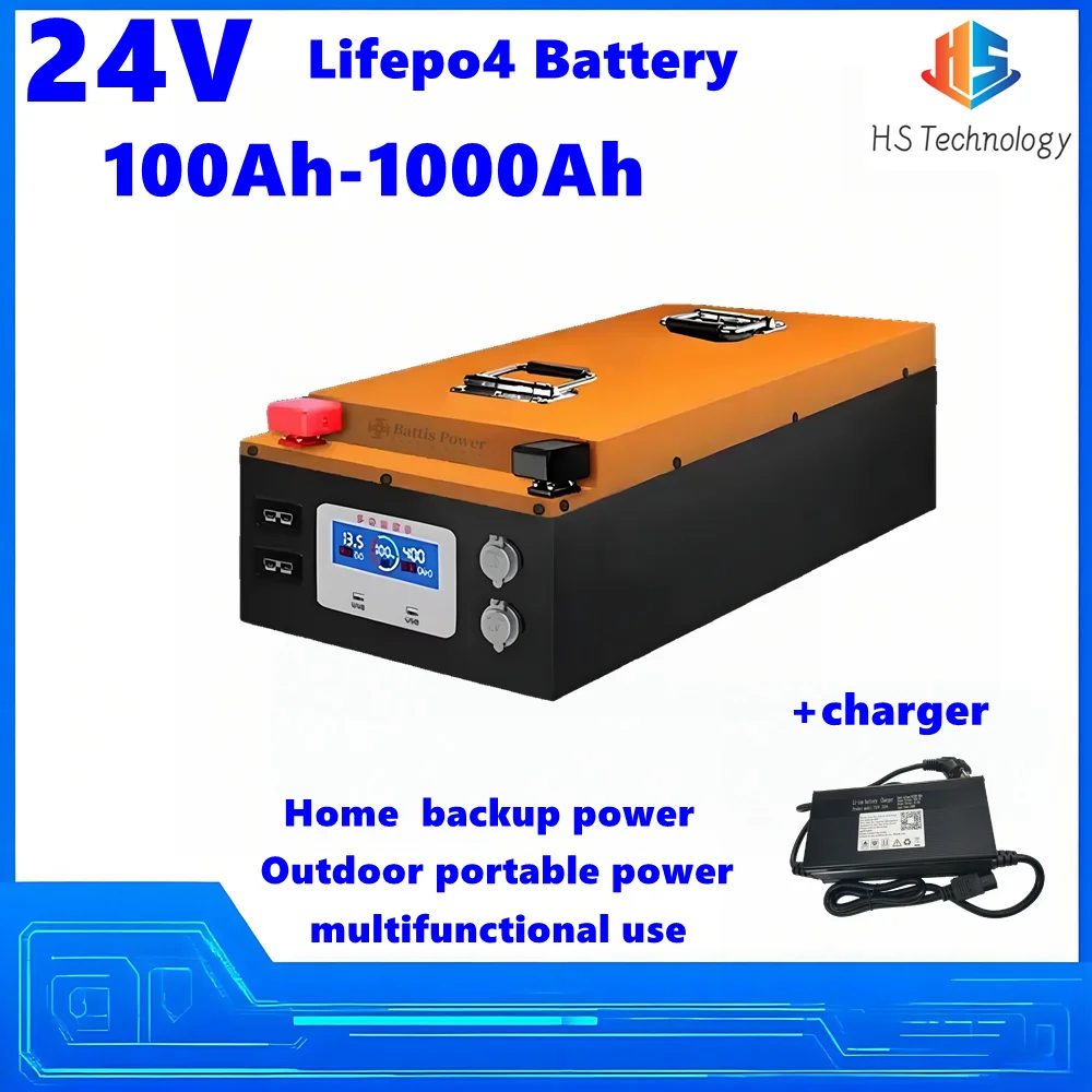 24v 1000ah 600ah 800ah  Lifepo4 bateria Can Replace solar cells Rechargeable deep cycle Outdoor/Indoor/portable backup power