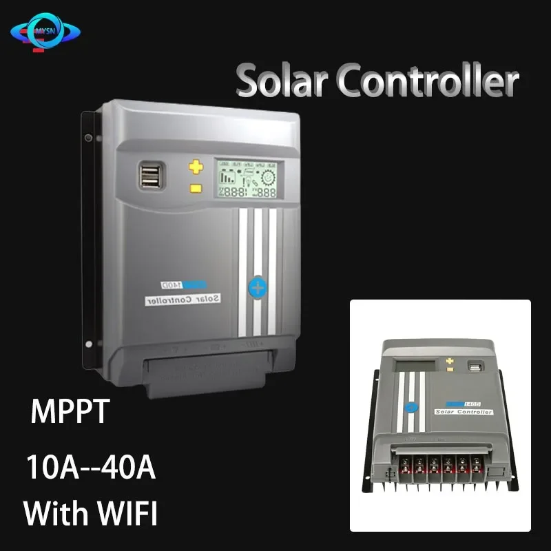 

Solar MPPT 20A 10A 40A 30A Charge Controller Dual USB LCD Display 12V 24V Solar Cell Panel Charger Regulator With Load