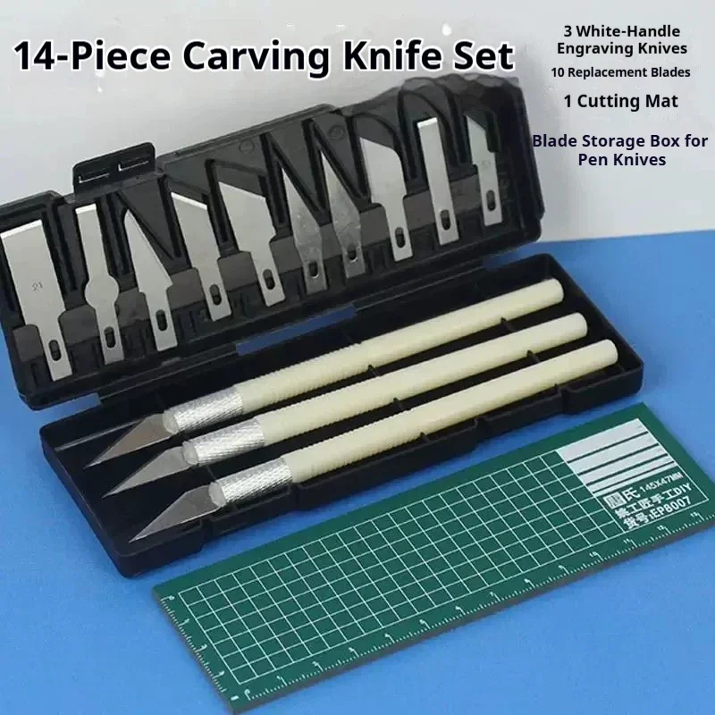 13-piece art carving knife set with replaceable blades, suitable for DIY crafts, paper cutting, handmaking and model building