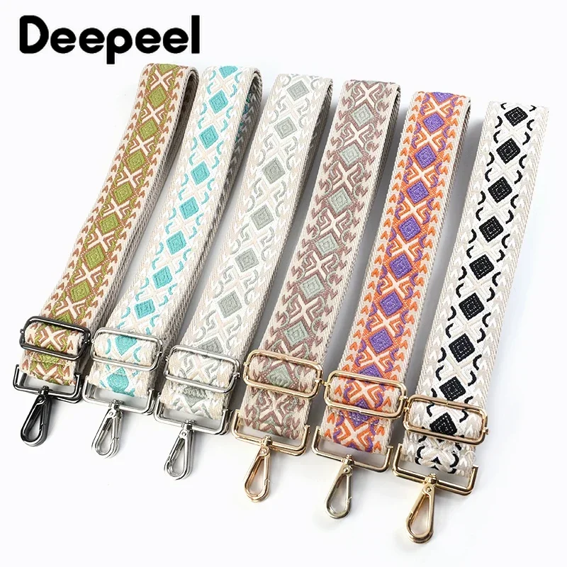 Deepeel 5cm Wide Women\'s Embroidered Bag Strap for Crossbody One-shoulder Adjustable All-match Replacement  Straps Accessory