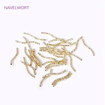 18K鍍金黃銅S形彎管金屬扭管珠連接器DIY項鍊首飾製作配件批發 10 最佳銷售 管珠 - №7