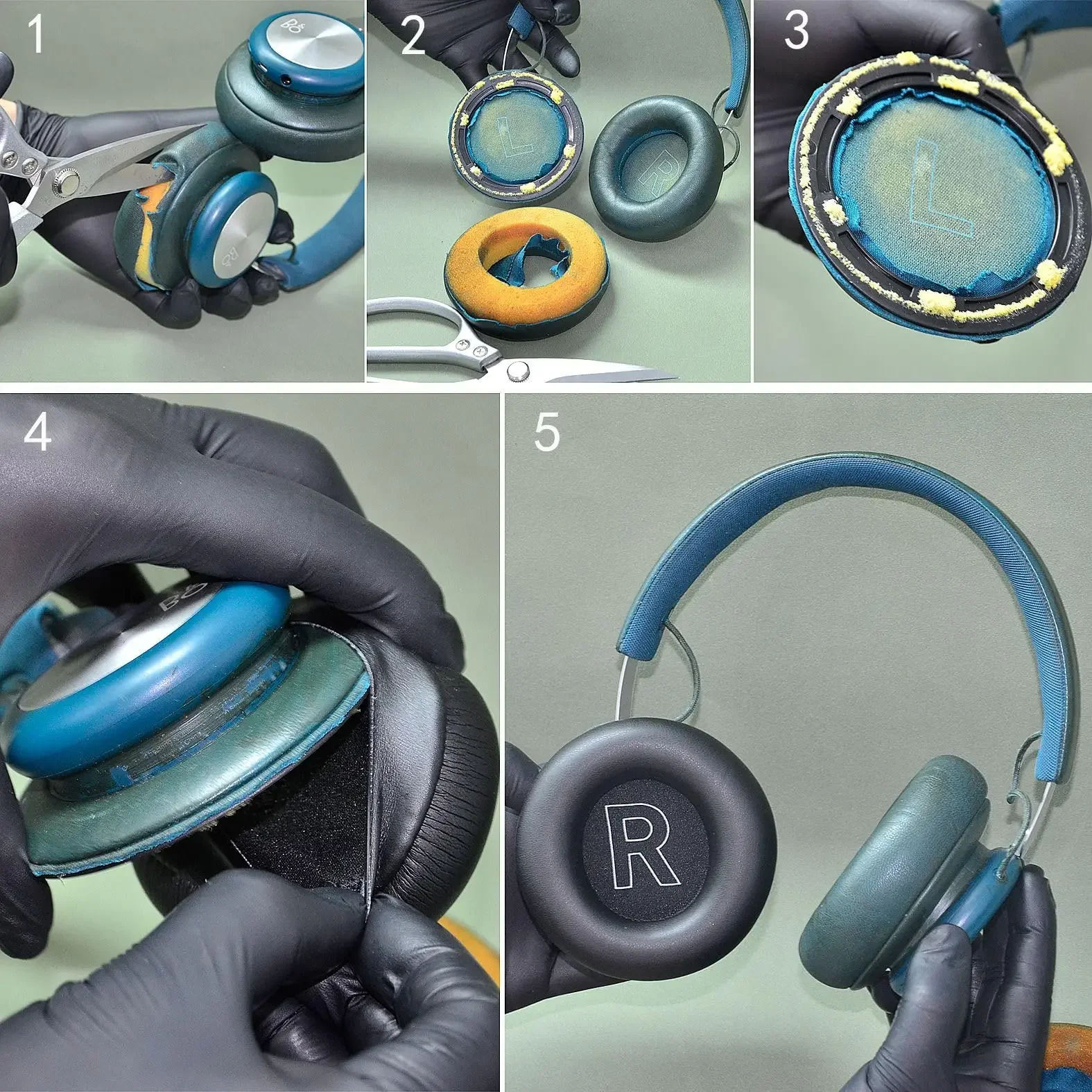 YAYINCC Ersatz-Ohrpolster + Kopfbandabdeckung mit Reißverschluss für B&O beoplay H4 H6 H7, H9, H9i, HX H9 Gen 3 Kopfhörer Ohrpolster – Detail 7