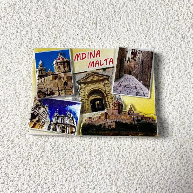 Mdina, Malta City Architecture Туризм Сувенирные поделки трехмерное украшение 3d роспись наклейка на холодильник подарок