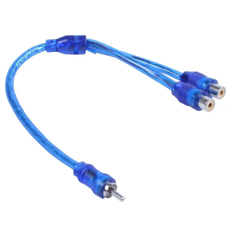 AS95 4x RCA Phono Y Splitter Lead Adapter Cable 1 Male To 2 Female Car Audio Connector 30cm