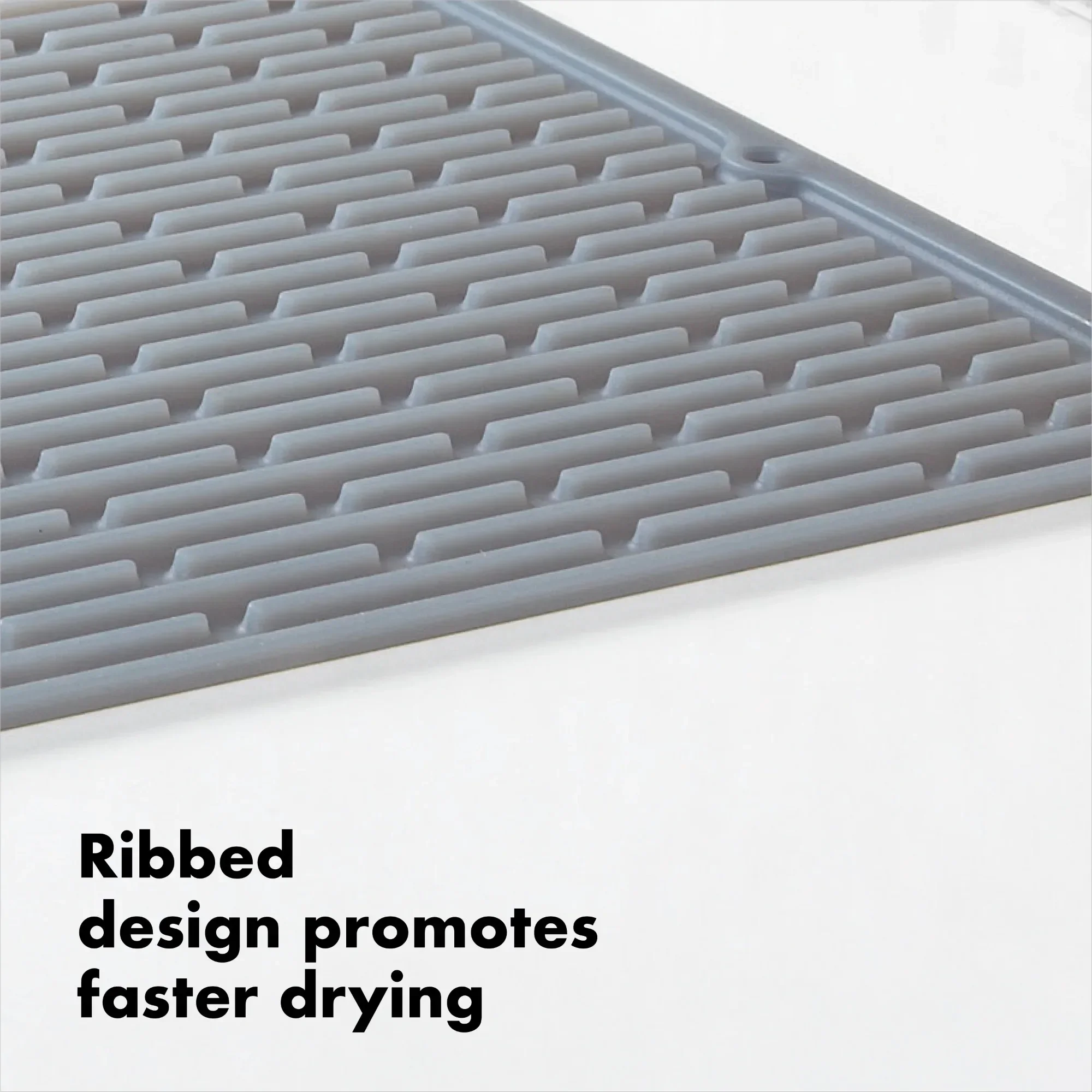 Siliconen droogmat groot - 3-pack, antislip afvoerrek voor borden, pannen, kommen, glaswerk