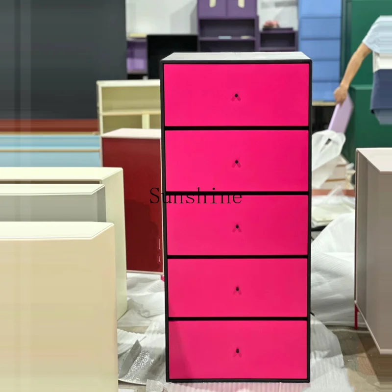 Simple five-bucket large locker storage wall drawer cabinet