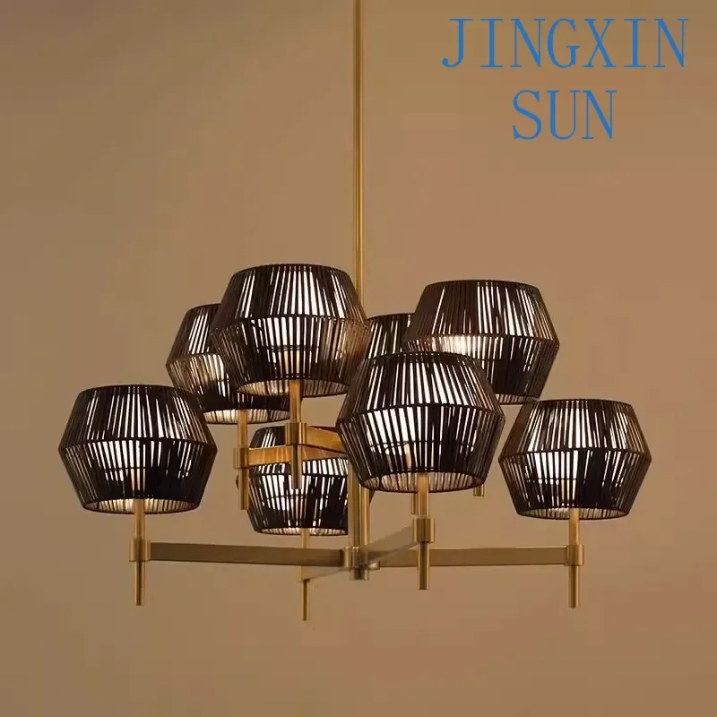 Modern Chinese style minimalist personalized living room chandelier, tea room, club, dining room chandelier