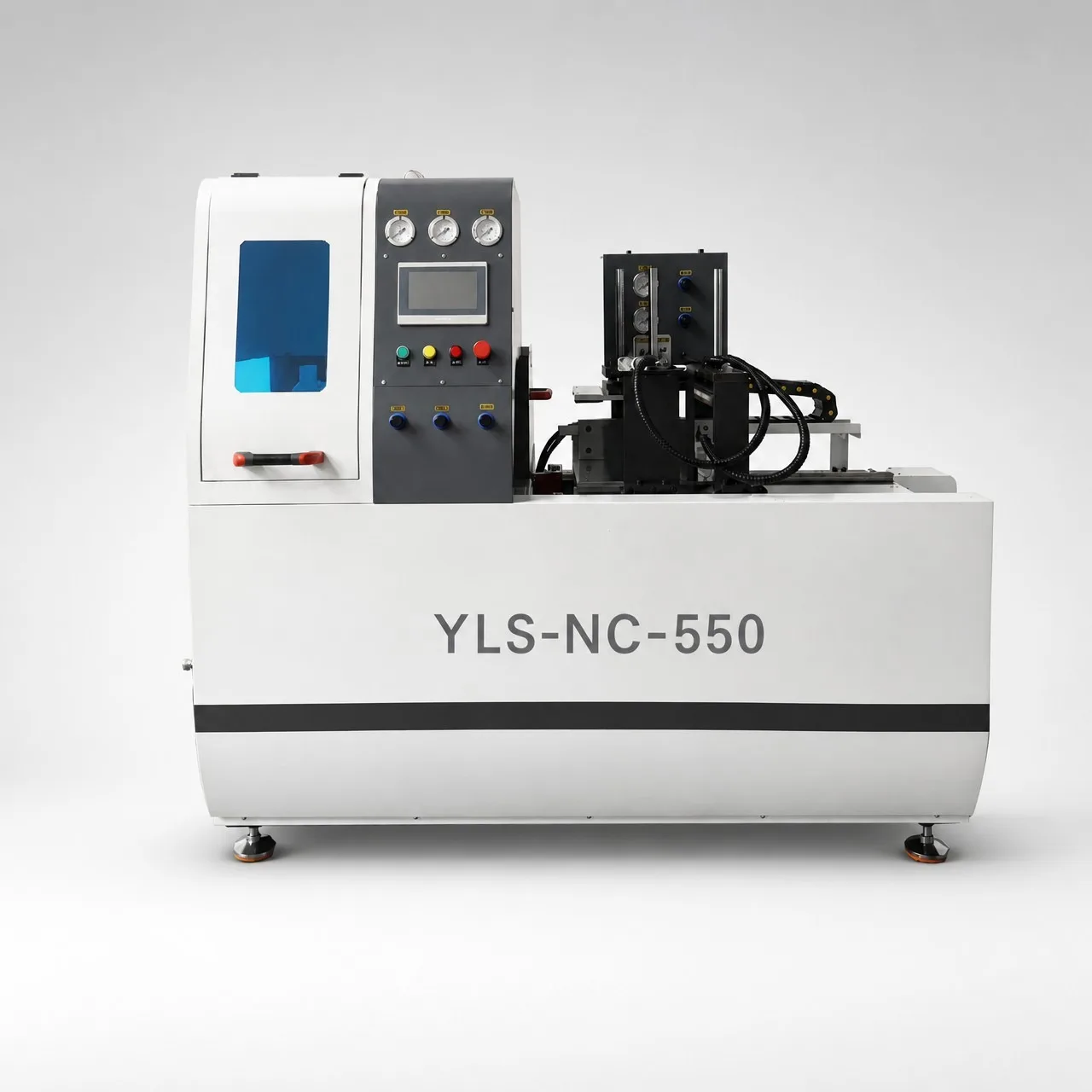 YLS-NC-550 Double Separation Automatic Aluminum Cutting Saw 550mm Servo Feed for Window Door Manufacturing Workshop