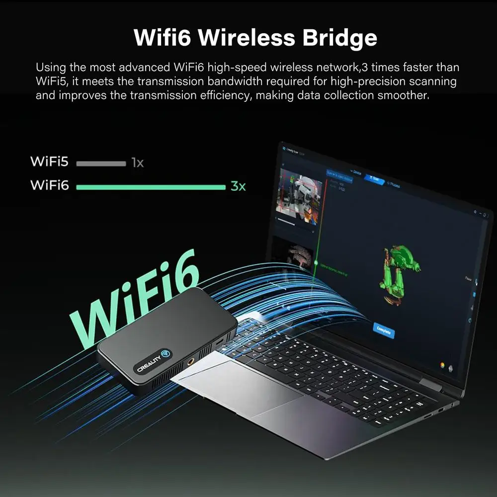 Creality CR-Scan Ferret Pro 3D Scanner Atualização Modelo Portátil Scan WiFi6 Anti-Shake Track 0.1mm Suave Coleção de Dados eficiente