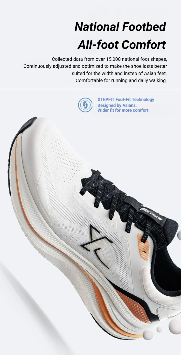 Xtep Qing Yun Go Male's Comfortable Cushioned Rebound Breathable Anti-Slip Durability Comfort Running Shoes 974219110025