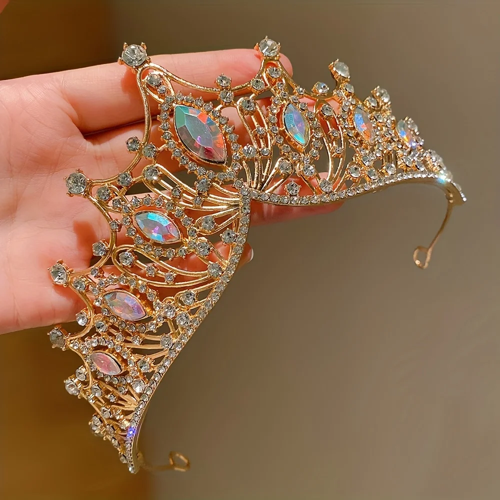 1/2Pcs Kidsren's Golden Crown Headband Sweet Princess Little Girl Party Catwalk Crown Headband Kidsren's Headwear image 3