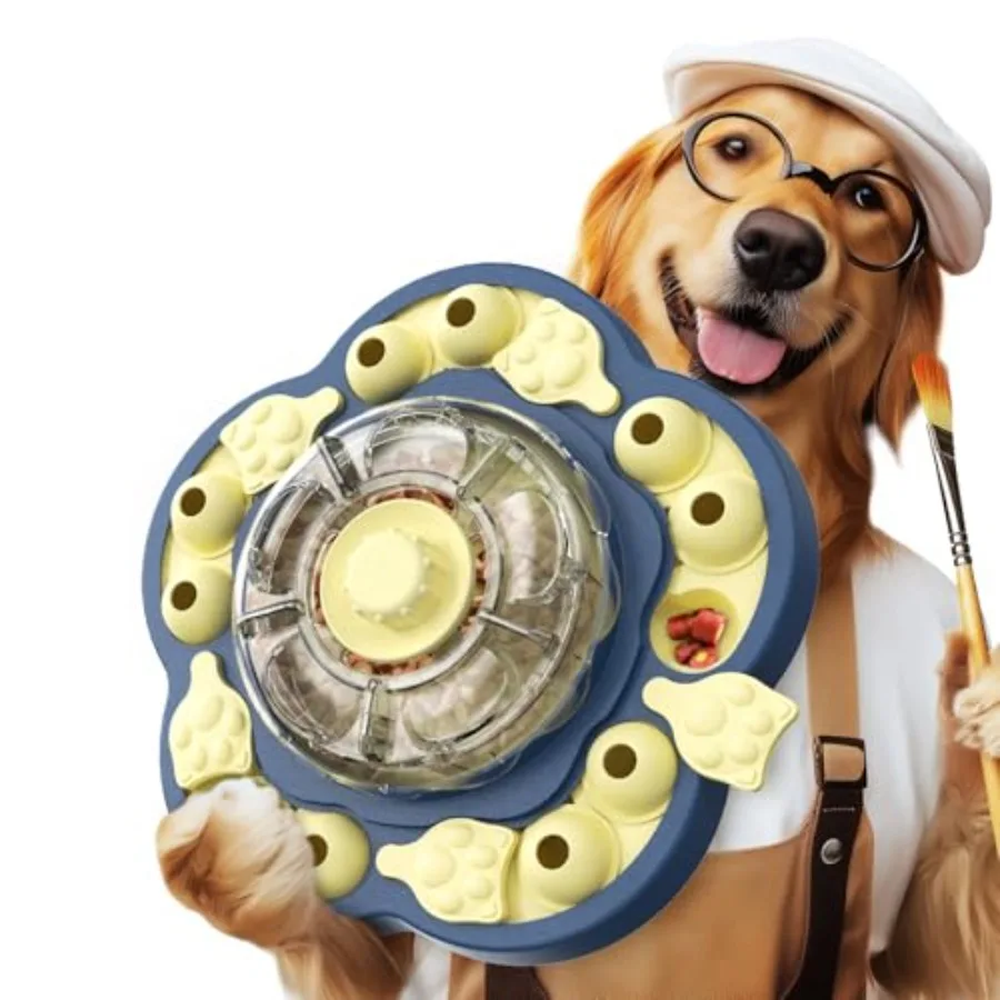 

Игрушка-головоломка для собак с 3 уровнями сложности, США Диспенсер для лакомств Brand Design Spin-to-Release для собак мелких, средних и крупных пород, от скуки