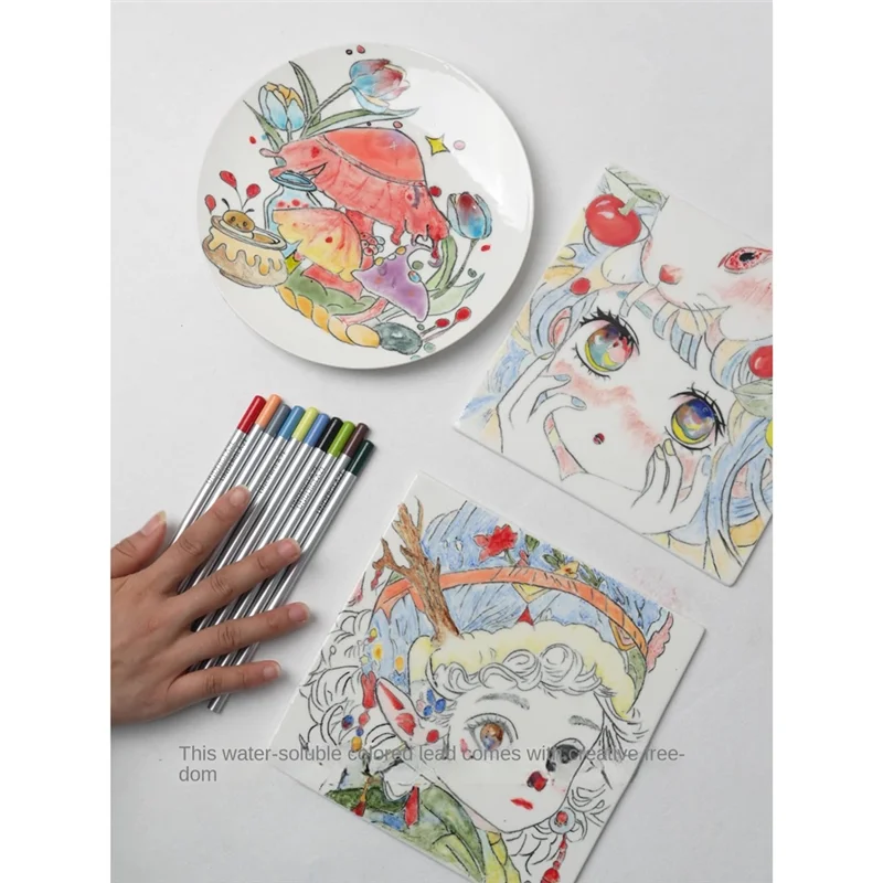 

Pottery Color Pencil Water-Based Underglaze 10 Colors Included High Temperature Glaze Powder Pen