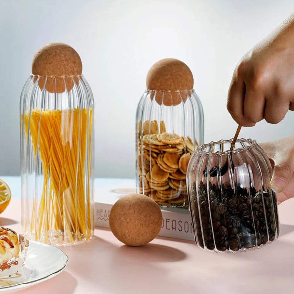 

Tea Storage Jar High Borosilicate Glass Material Long Time Use Food Fresh Sealing Can Cork Glass Bottle Practical