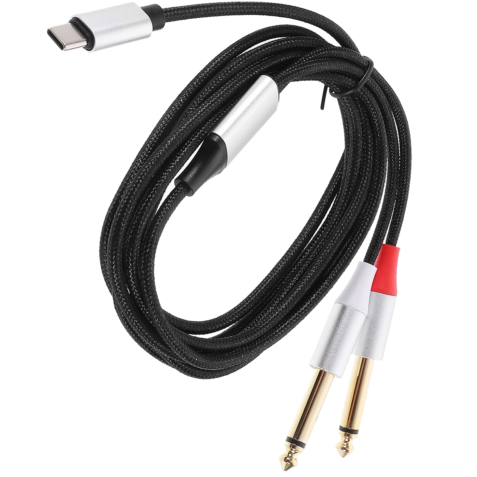 

Type C to Dual 6.35mm Audio Cable 1M for Smartphone Tablet Laptop Amplifier Speaker Mixer USB C Audio Converter Connection Wire