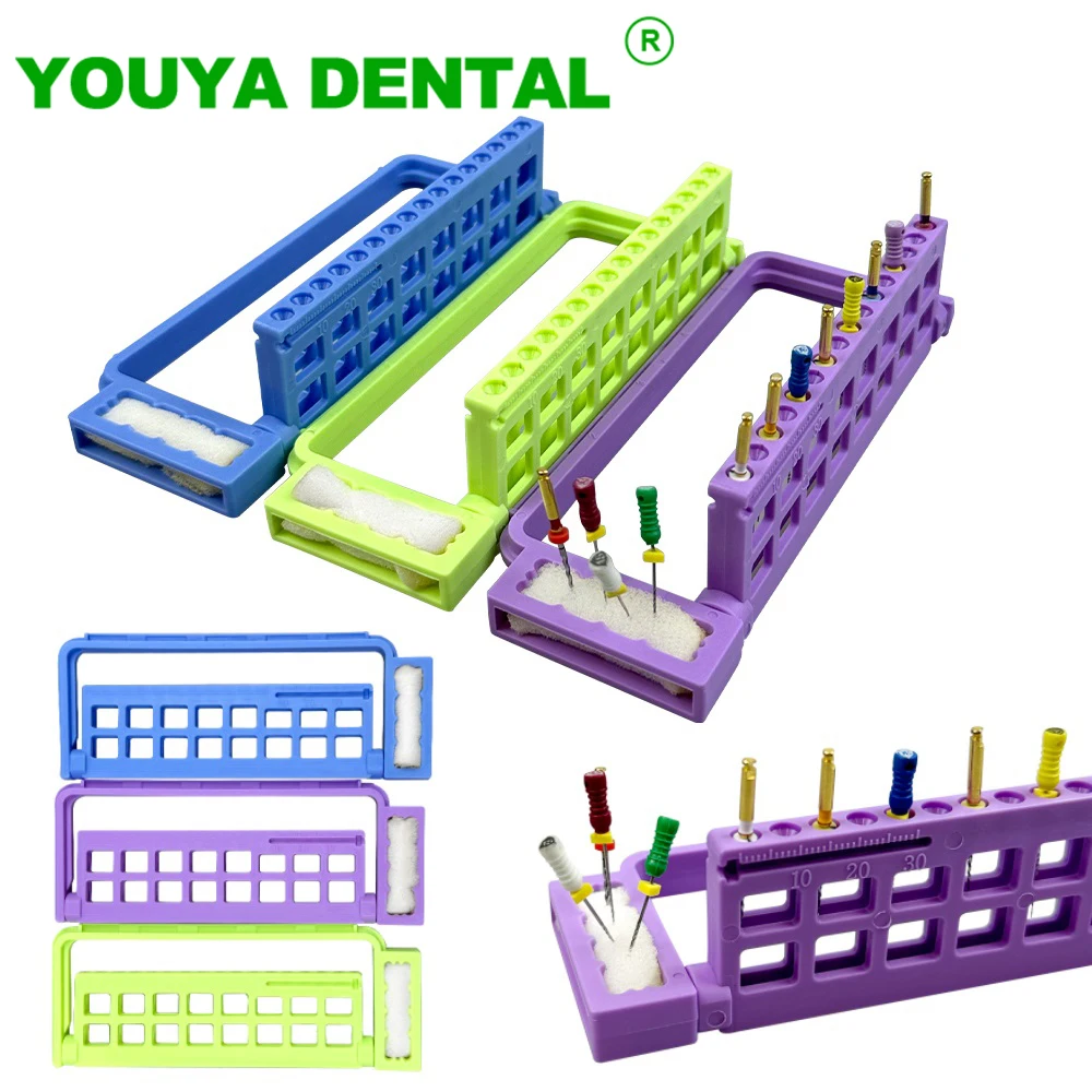 

16 Holes Dental Endo Stand Root Canal File Holder With Sponge Endodontic Drill Block Dentistry Sterilization Disinfection Box