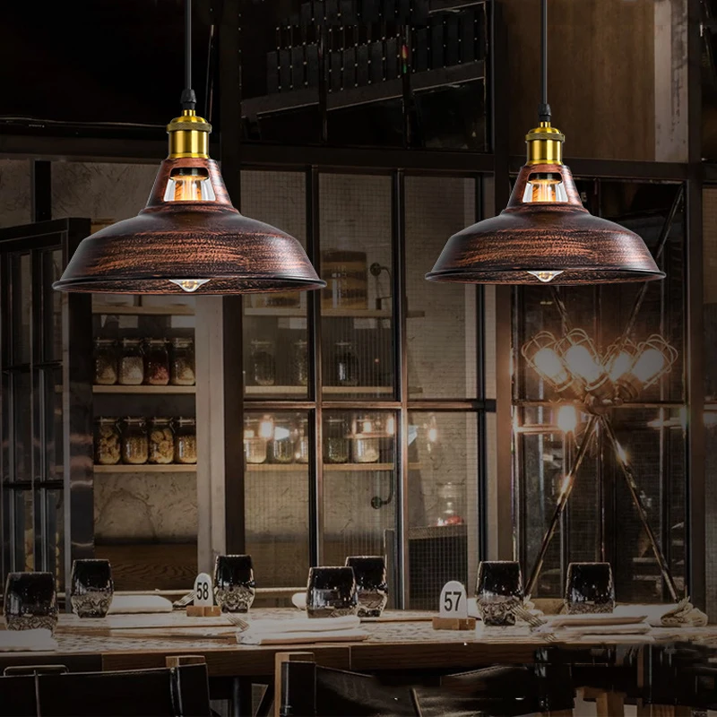 American Loft pendant Lamps Retro Bar Club Bedside Pub Stage Cafe Restaurant Pendant Lamp  Hollow Light Chandelier