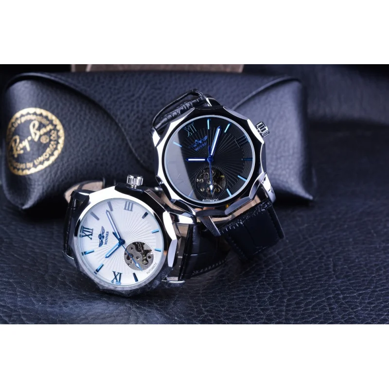 Free Shipping OUTLETSwinner Men's fashion casual Hollow Retro Automatic Mechanical Watch