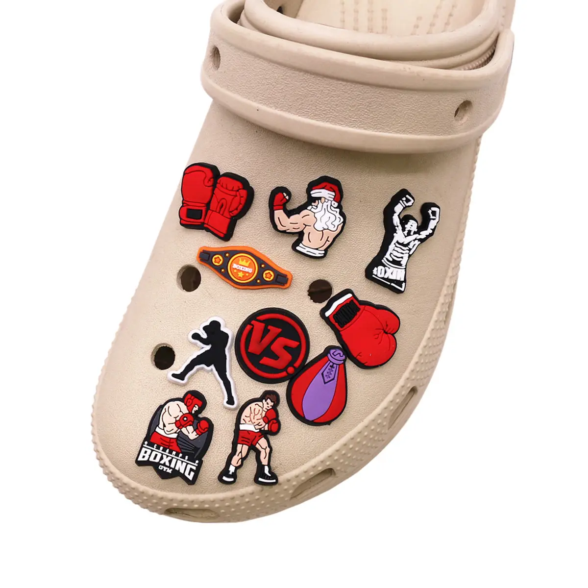 1 Stuks Boksstijl Schoen Bedels Ontwerp Decoratie Bokshandschoenen Past Voor Tuin Sandaal Accessoires Kids X-Mas Party Geschenken