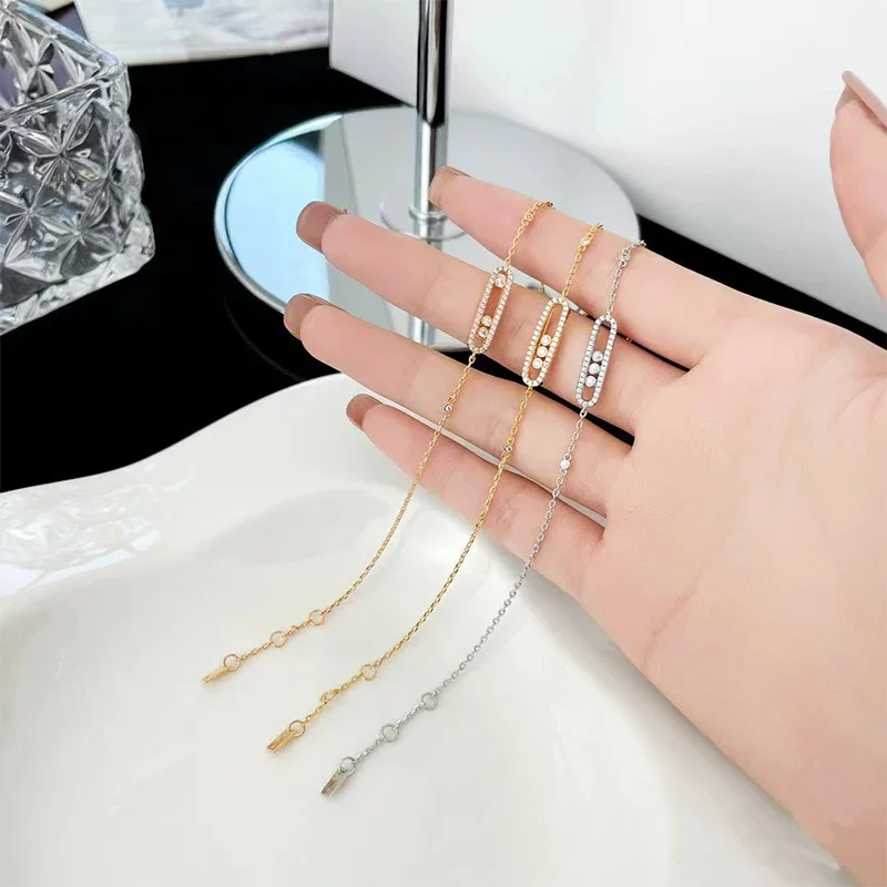 

Классический Съемный браслет из стерлингового серебра с 3 бриллиантами. Роскошные стильные праздничные подарки