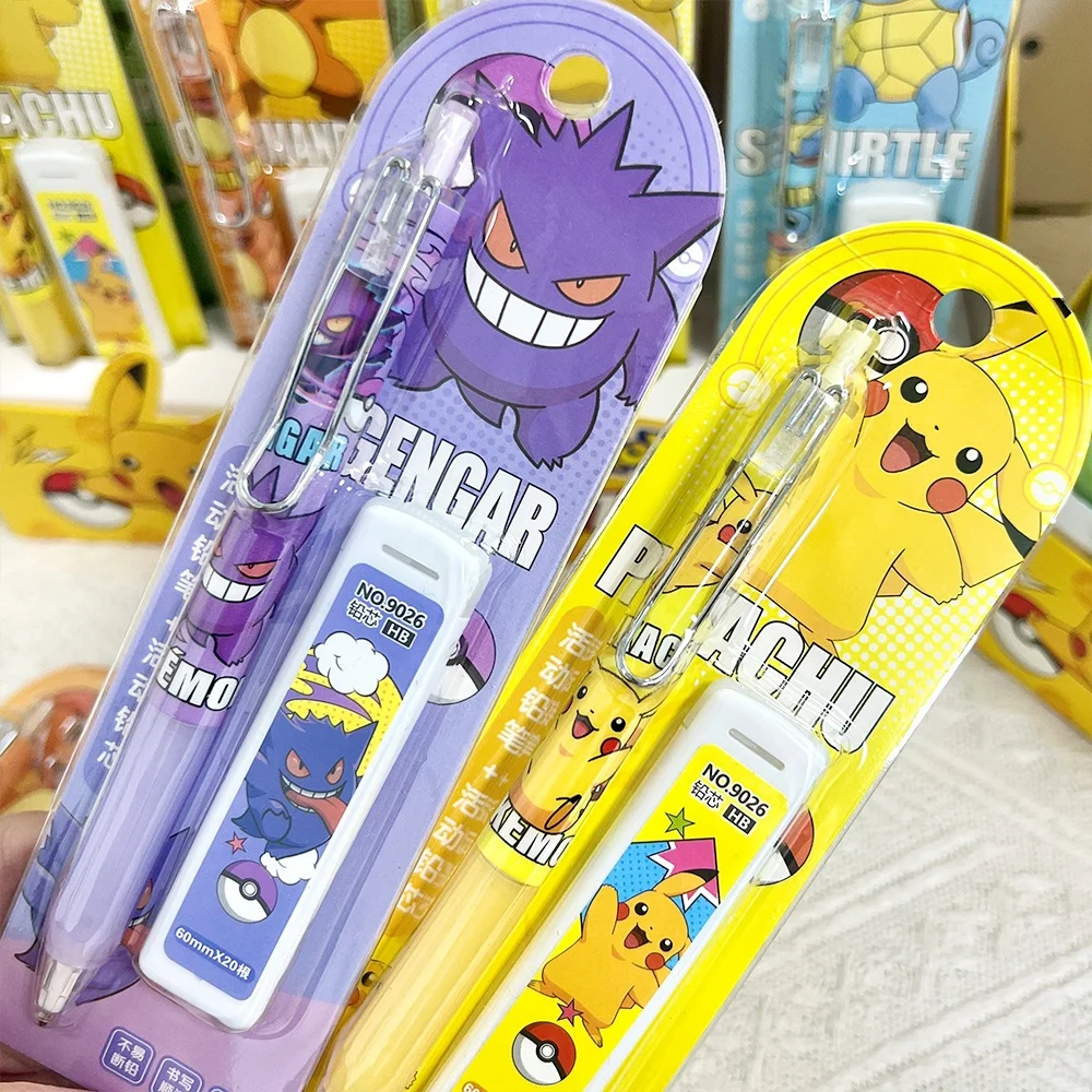 Pokemon Pikachu Mechanical Pencil Set Cartoon Squirtle Psyduck 0.5Mm Drawing Pencils School Office Study Stationery Gifts view 4