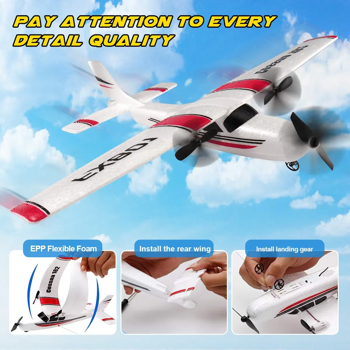 2.4GHz 2チャンネルリモコン飛行機固定翼EPPプレーン - Kids Toys Channel のレビューと価格
