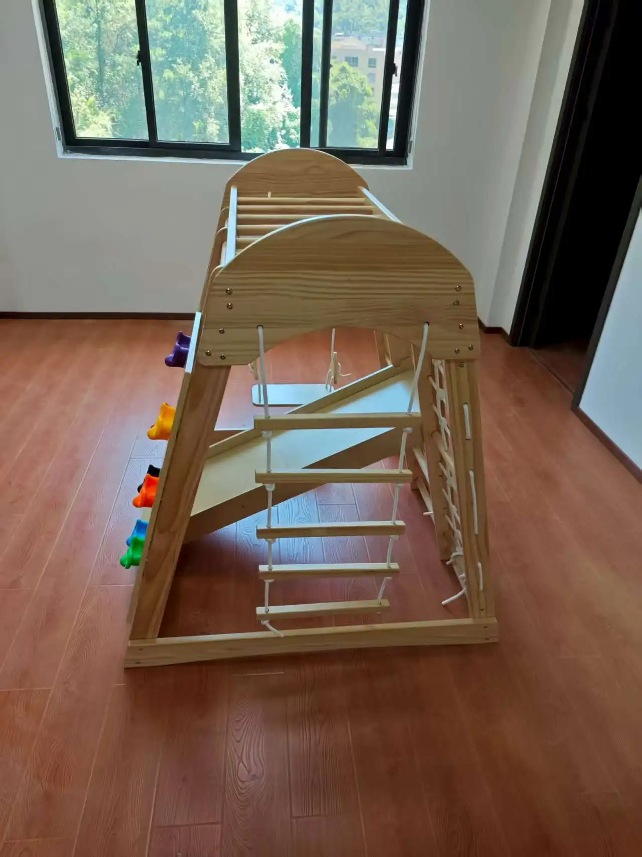 

Wholesale Climbing Wall Indoor Pikler Triangles Set for Kids Montessori Inspired Climbing Play Equipment